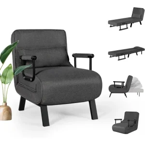GUANGBAI Ergonomic Memory Foam Accent Chair – Modern Padded Seat with Metal Frame